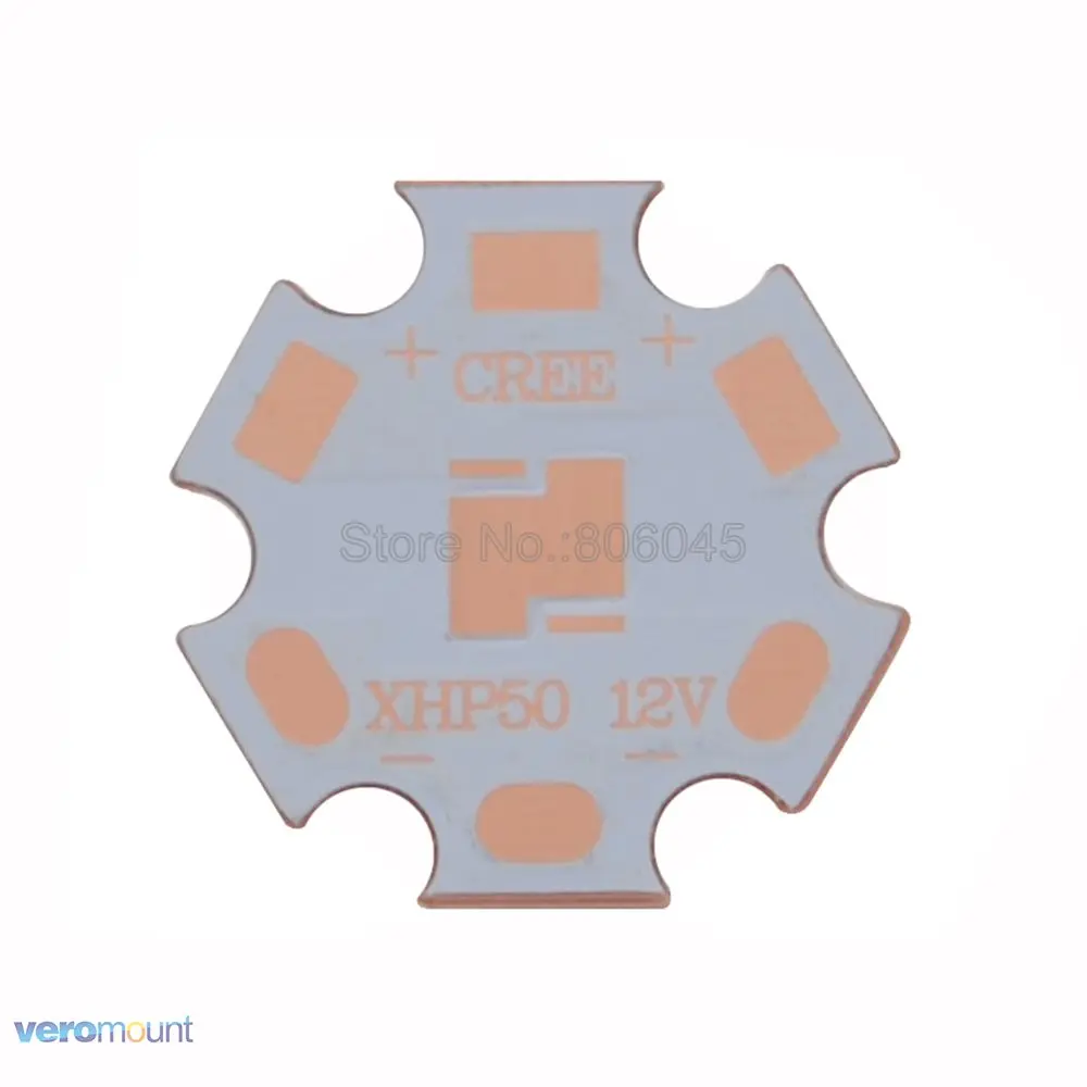 20 шт./лот! Cree XHP50 или XHP50.2 светодиодный медная печатная плата теплоотвод светодиодный светильник база 12 В или 6 в 16 мм или 20 мм PCB только