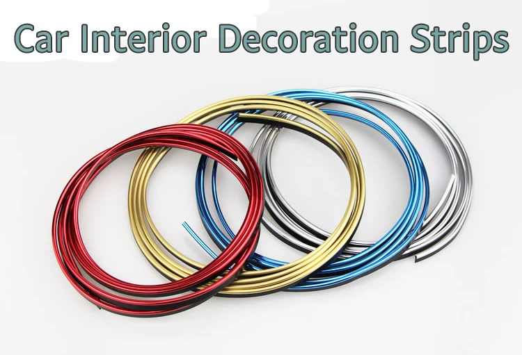 

5M/lot Car-Styling Universal DIY Cold Line Flexible Interior Decoration Moulding Trims Strips Car Styling Sticker Accessories