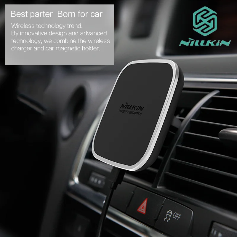 

Nillkin Car Magnetic Qi Wireless Charging Holder Air Vent Mount Pad for Samsung S7 S8 Note 8 Charger for iPhone 6 6s 7 8 Plus X