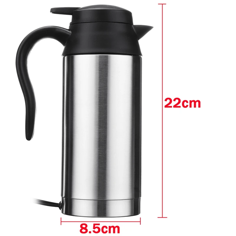 

750ml In-Car Electric Kettle Universal 24V Stainless Steel Vehicular Travel Hot Water Coffee Tea Portable Boiling Kettle Vehicle