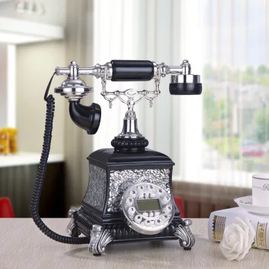 Новый антикварный телефон черный серебряный мозаичный искусство античный