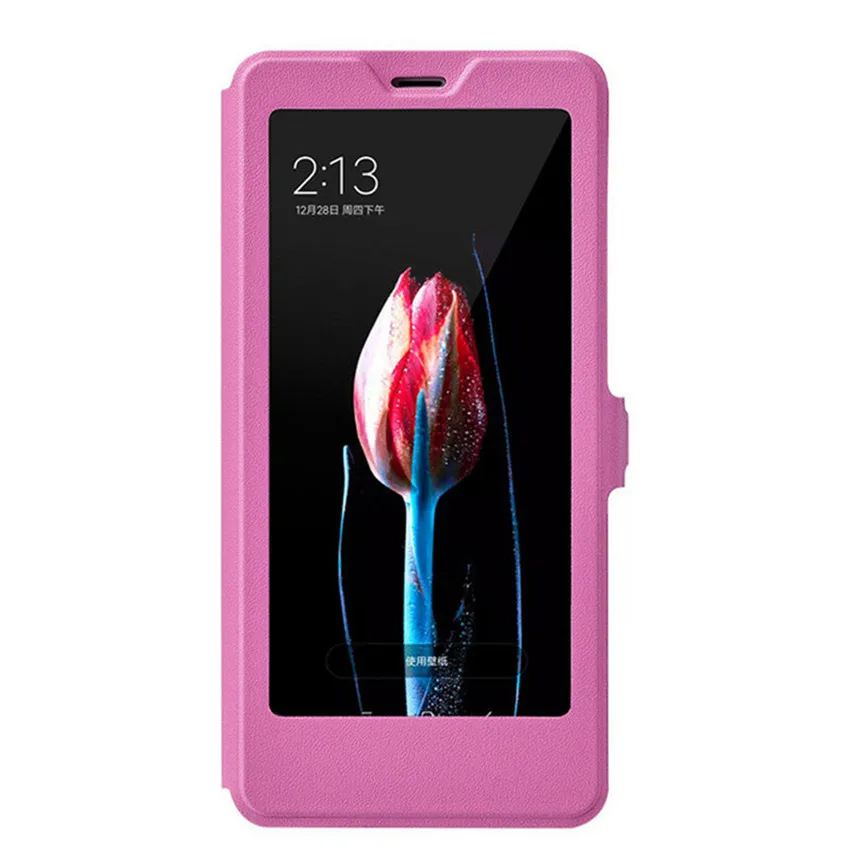 Для Xiaomi mi A2 Lite Red mi 6 Pro Чехол Smart Full View window кожаный флип-чехол funda для Xiaomi mi A2 Lite чехол s - Цвет: pink
