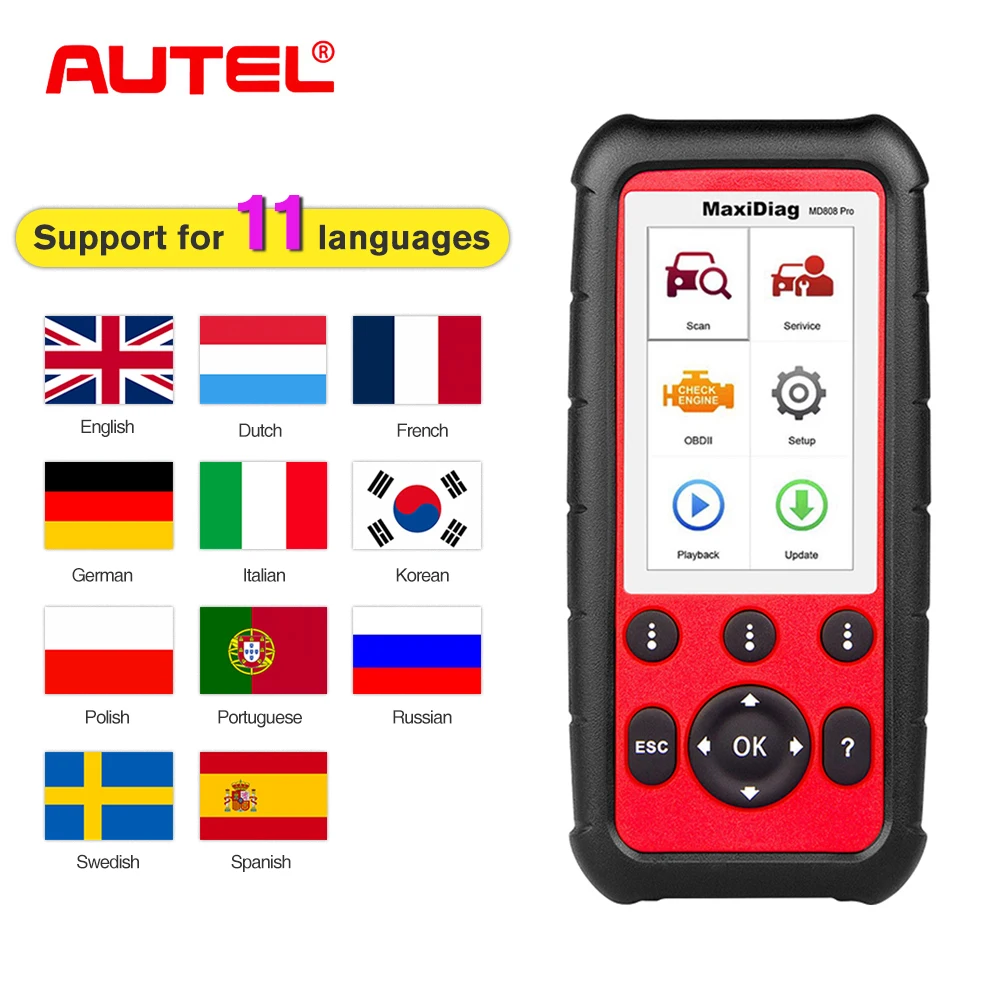 Autel Maxidiag MD808 PRO OBD2 автоматический сканер диагностический инструмент OBD 2
