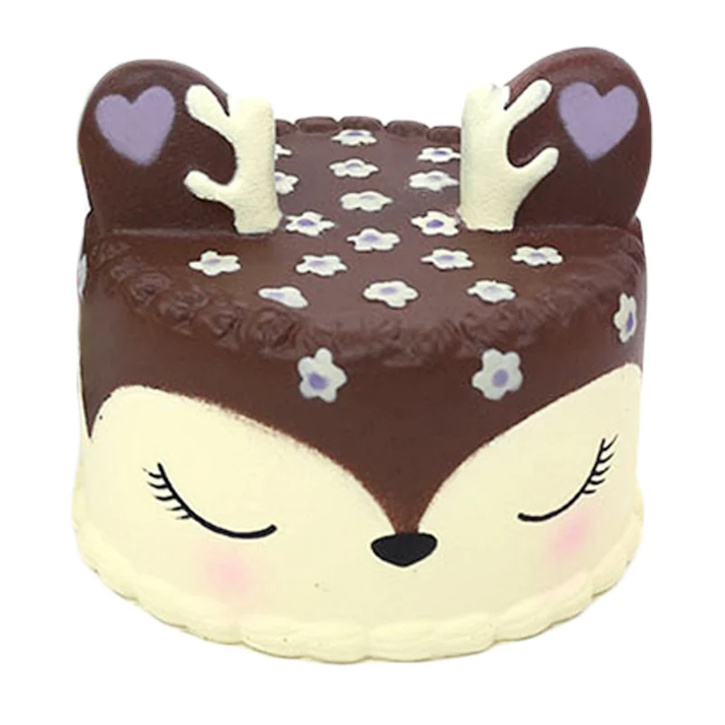 Deer Cake Jumbo Kawaii красочный олень торт мягкое моделирование медленно поднимающийся сладкий ароматизированный мягкий сжимается Игрушка снятие стресса развлечение для ребенка подарок - Цвет: Deer Cake
