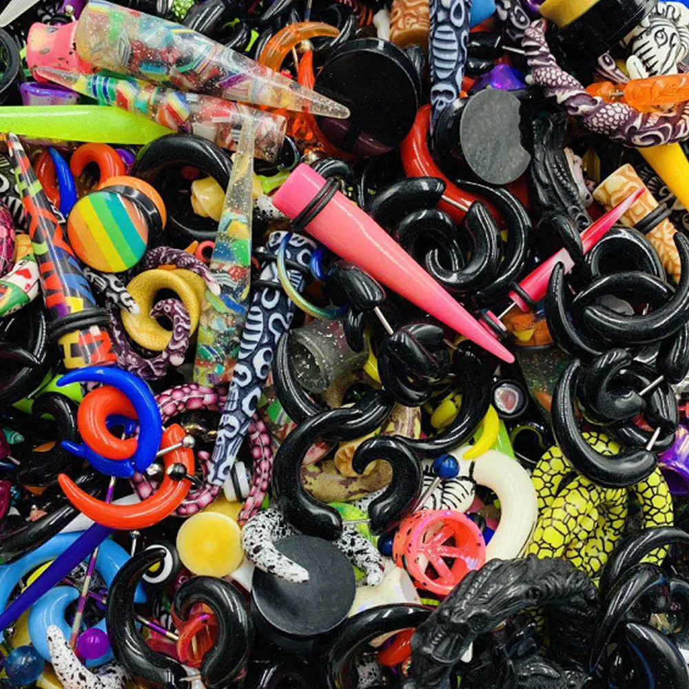 1 шт. Randonmly ювелирные изделия для тела из нержавеющей стали акрил 316L камень