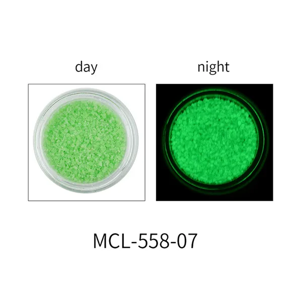 MCL-558-07 1 коробка Неон фосфор блеск для ногтей порошок 11 цветов пыль светящийся флуоресцентный пигмент частицы вечерние украшения светится в темноте - Цвет: MCL-558-07
