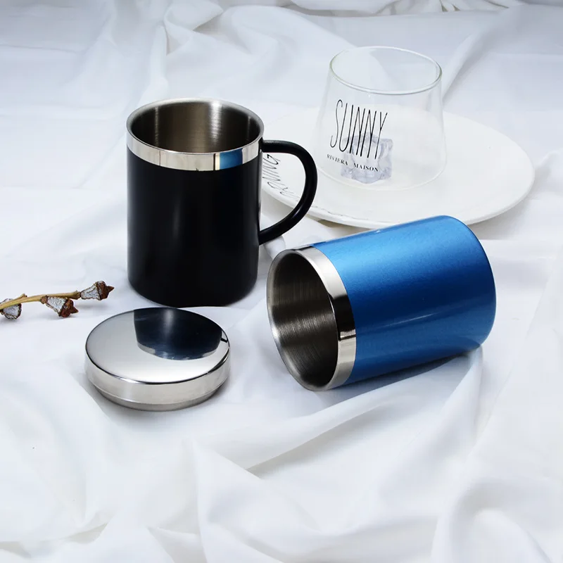 Двухслойная кофейная кружка из нержавеющей стали 300 мл портативная чашка термо