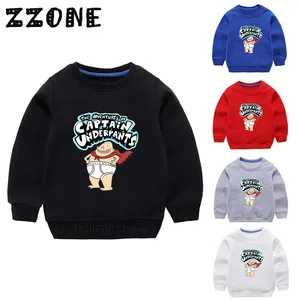 Детские толстовки, детские трусы с капитаном, Мультяшные толстовки, детский хлопковый пуловер, топы для девочек и мальчиков, осенняя одежда, KYT5252