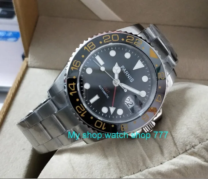 Светящиеся Мужские часы с черной керамической рамкой 40 мм|bezel ceramic|bezel gmtbezel watch |