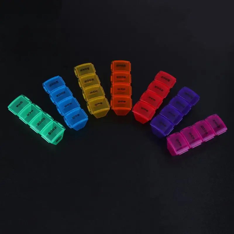 7 дней Стиль Pill медицина комплект планшеты Pill box Диспенсер Организатор Дело Pill Box Многоцветный контейнер ежедневно кейс для таблеток случае