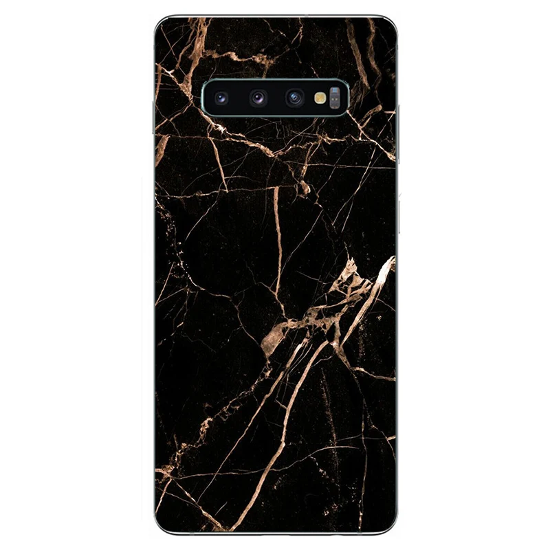 Черный мрамор камень мягкий силиконовый чехол для телефона Samsung Galaxy S8 S10 5G Note 2 3 4 FE