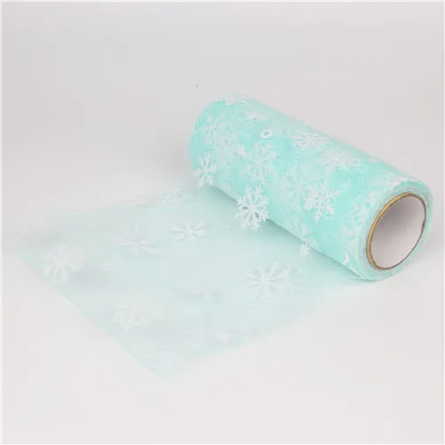 Tiffany blue 1 шт., Тюлевое рулон, 15 см x 9,2 м, эластичное вязаное крючком на груди, 20x23 см, мини-юбка ручной работы из органзы для детского шоу, подарки на день рождения, подарки на Рождество - Цвет: Tiffany blue