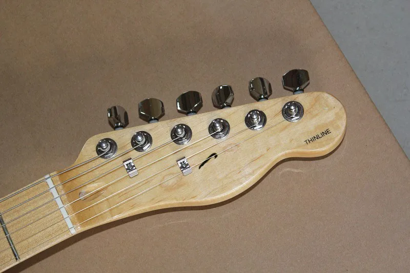 Бесплатная доставка Одежда высшего качества Полу Hollow BurlyWood F TL Гитары с Bigsby
