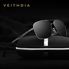 Солнцезащитные очки VEITHDIA мужские, брендовые квадратные винтажные солнечные очки с поляризационными стеклами из нержавеющей стали, аксессуары для мужчин