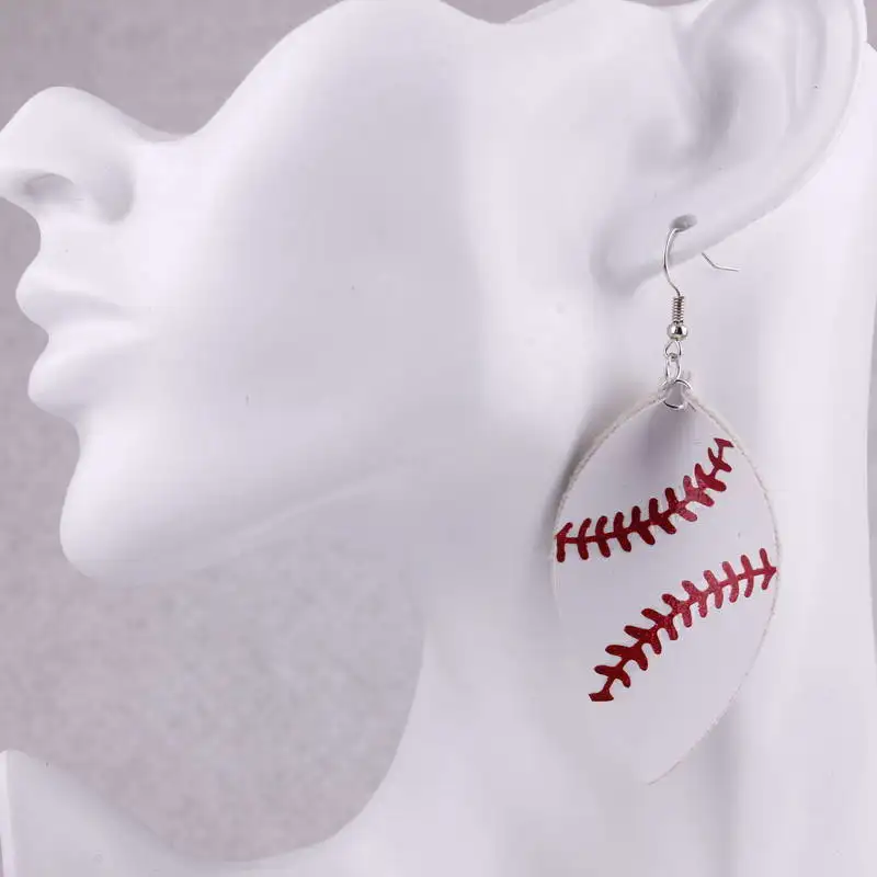 Кожаные серьги-капельки в форме мягкого мяча бейсбола волейбола баскетбола |