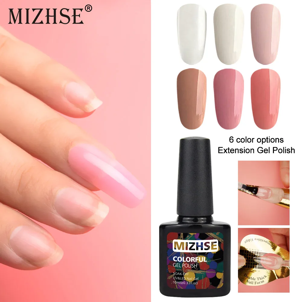 MIZHSE, удлиняющий Гель-лак для ногтей, прозрачный розовый, телесный, полигелевый лак, УФ, строительный гель, камуфляж, для дизайна ногтей, полигелевый, маникюрный, гелевый