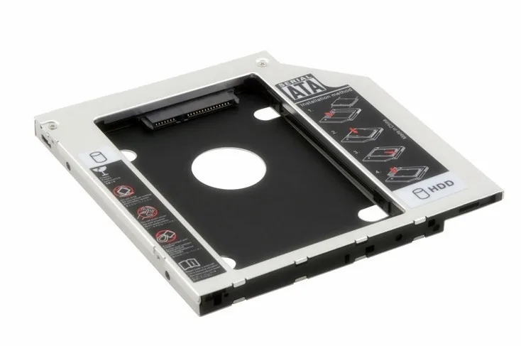Адаптер для второго жесткого диска SSD HDD Caddy, 12,7 мм, SATA, алюминий, для Dell Studio 1435 1450 1457 1535 1536 1537 1558.