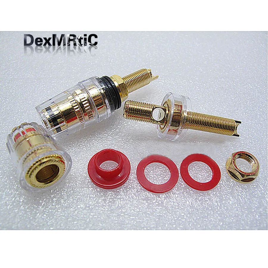 Пара разъемов типа банан с позолоченными штекерами медная клемма для