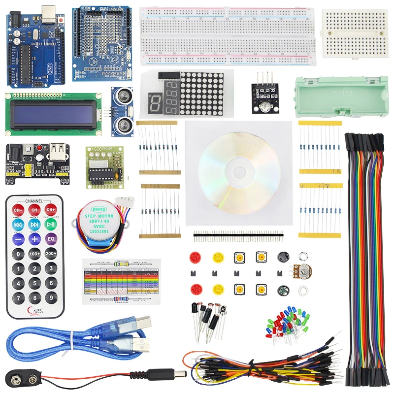 Полный стартовый комплект для UNO R3 Step Motor Servo 1602 ЖК дисплей инфракрасный приемник