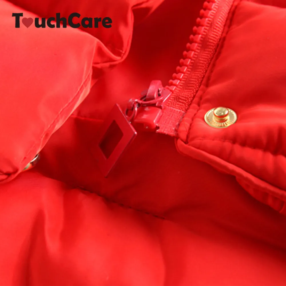 TouchCare/утепленная детская зимняя верхняя одежда с меховым капюшоном пуховые парки