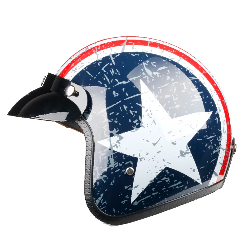 LDMET moto rcycle шлем реактивный открытый шлем капитан звезда cascos para moto Винтаж пилот кафе гонщик руля лето