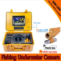 1 set100m cable underwater fishing camera dvr function hd 1080p 12 white led fish finder waterproof camera with 8gb card