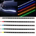 Водонепроницаемая светодиодная лента RGB для салона автомобиля, 4 шт., 12 В, Автомобильный декоративный Гибкий комплект, неоновый шнур для противотуманных фар, украшение для помещений