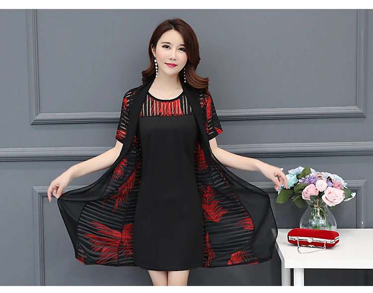 Boho Clothing Print Two Piece Dresses 2019 Retro Women Dress Elegant Robe Plus Size Office Wear Summer Vestidos HJ152 | Женская одежда
