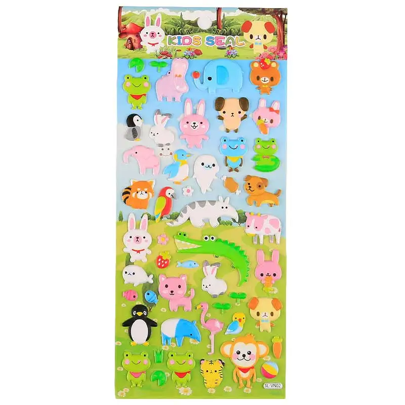 1pc D 4 шт животных наклейки пакет мультфильм Zoon Pegatinas Лев панда наклейки с обезьяной 3D наклейки для детей на Скрапбукинг ноутбук - Цвет: 1pc D