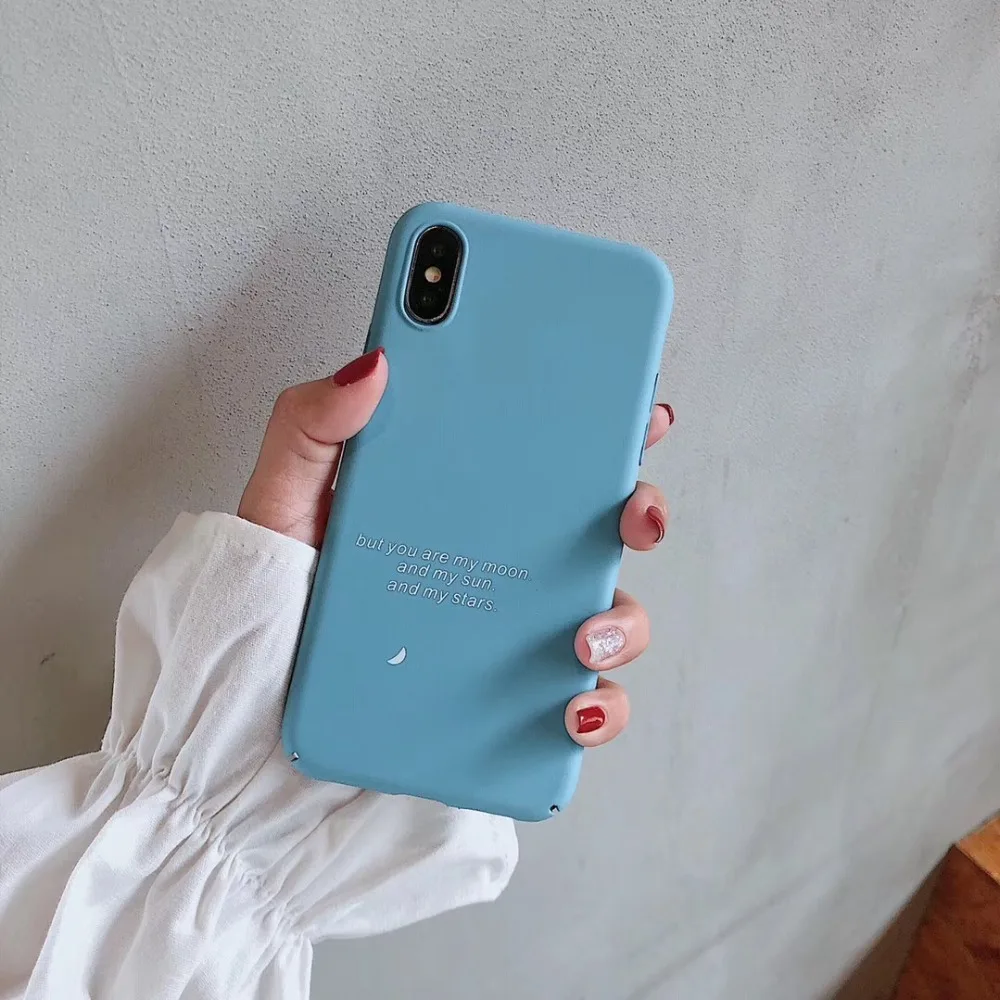 Мультяшный простой чехол с надписью для iPhone X XR XS Max 8 7 6 6s пластиковый телефона