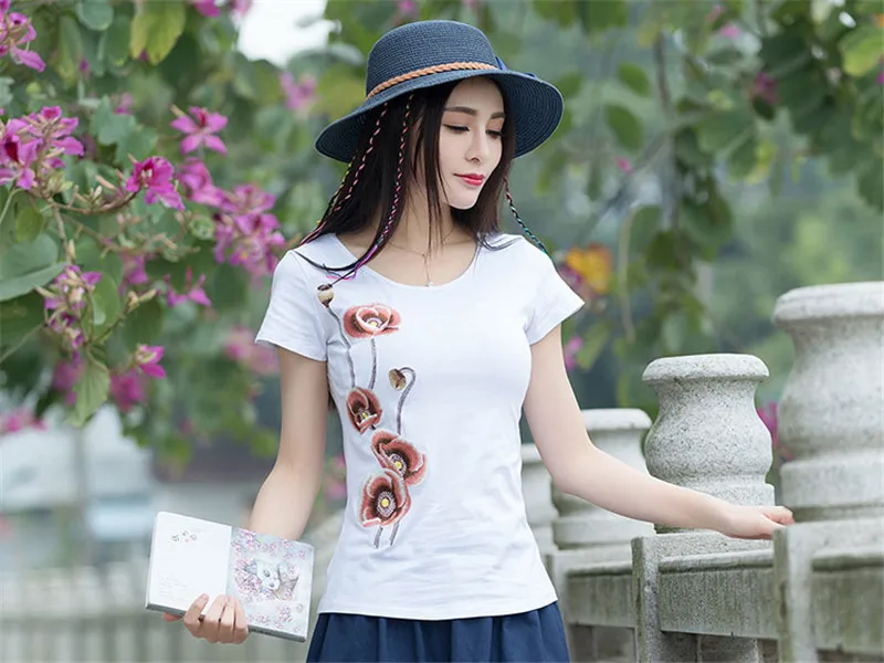 Футболка размера плюс 5XL Топы Винтаж Camisetas Mujer летний топ футболка женская рубашка Харадзюку Feminina вышивка