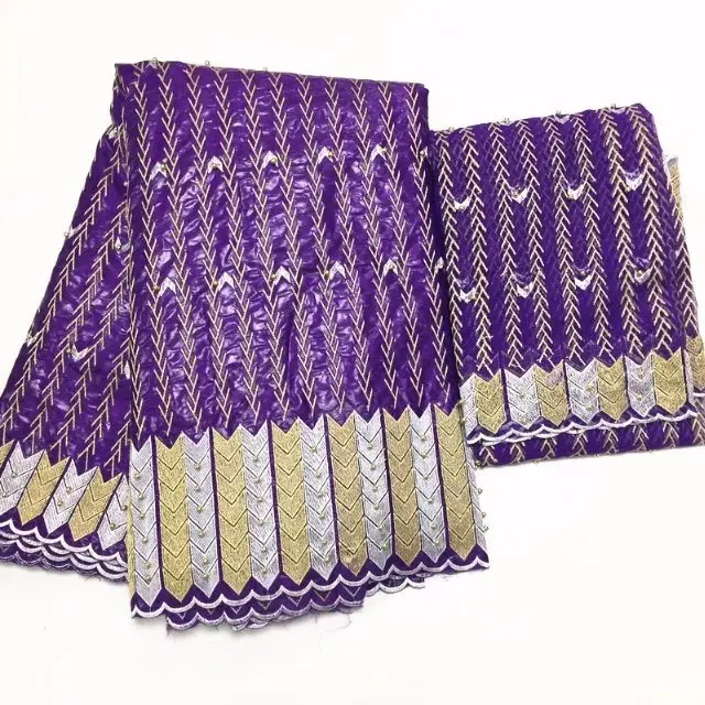 Blesing Cotton Brocade Bazin Riche Lace Fabric Embroidery bazin riche getzner with beads latest african laces fabrics - Цвет: PL1600302B202