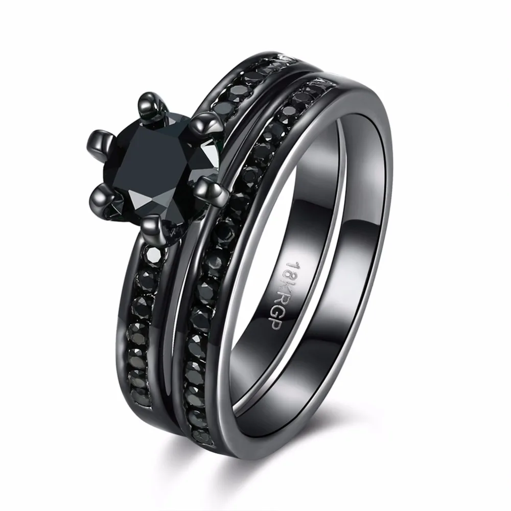 Фенски Новый Мода Jewelry 4 цвета выбрать Комбинации Кольца черный пистолет с