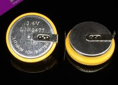 10 шт. припаянный аккумулятор с булавкой LIR2477 3 6 В сменный CR2477 | Электроника