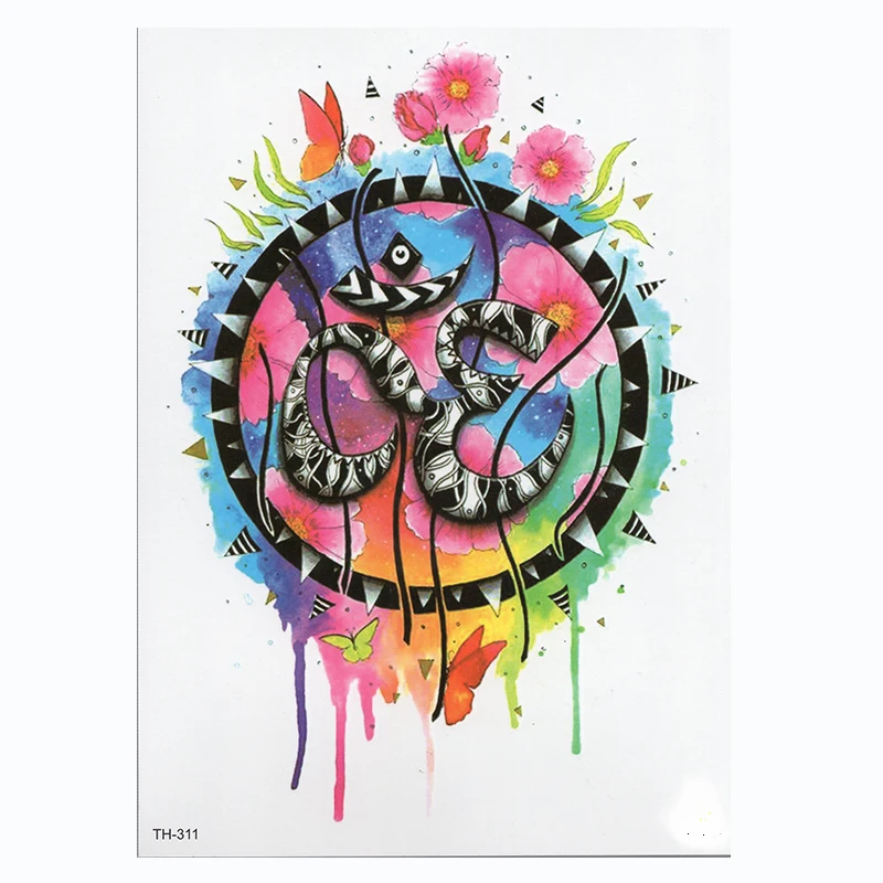 

Waterproof Temporary Tattoo Sticker Samll Arm Sleeve Tattoo Fox Animal Full Flower Tatoo Body Art Tattoo