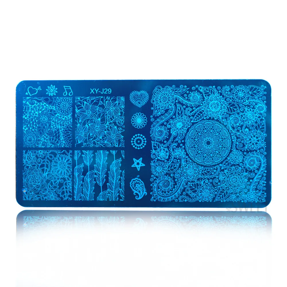 Милый тренд 1 шт. прямоугольная Рождественская/Цветочная пластина для стемпинга