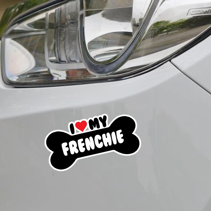 YJZT 15*7 1 см I Heart My Frenchie бульдог Bone ПВХ автомобильный бампер наклейки для автомобиля