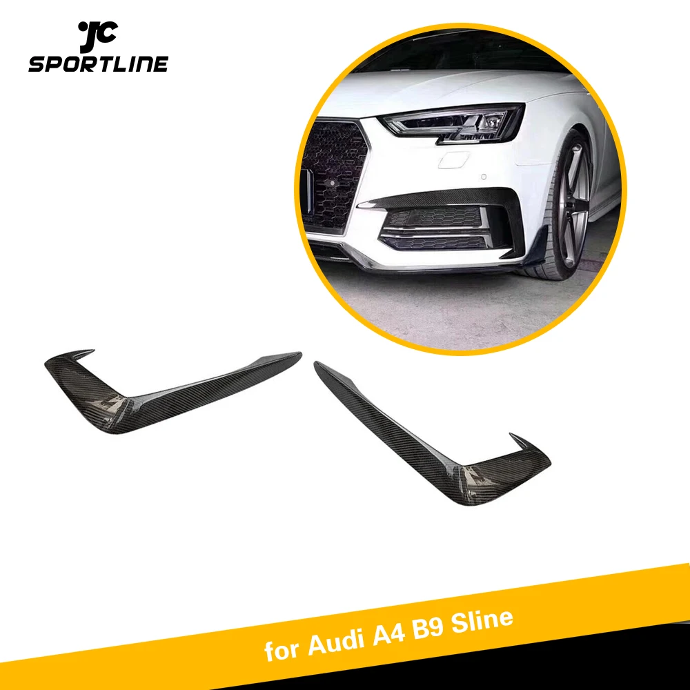 2 шт. передние противотуманные фары из углеродного волокна для Audi A4 B9 Sline S4 2017 2018
