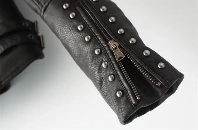 

Embroidered rivet leather female 2018 spring new short slim self-cultivation motorcycle jacket wild thin embroidery women's Coat