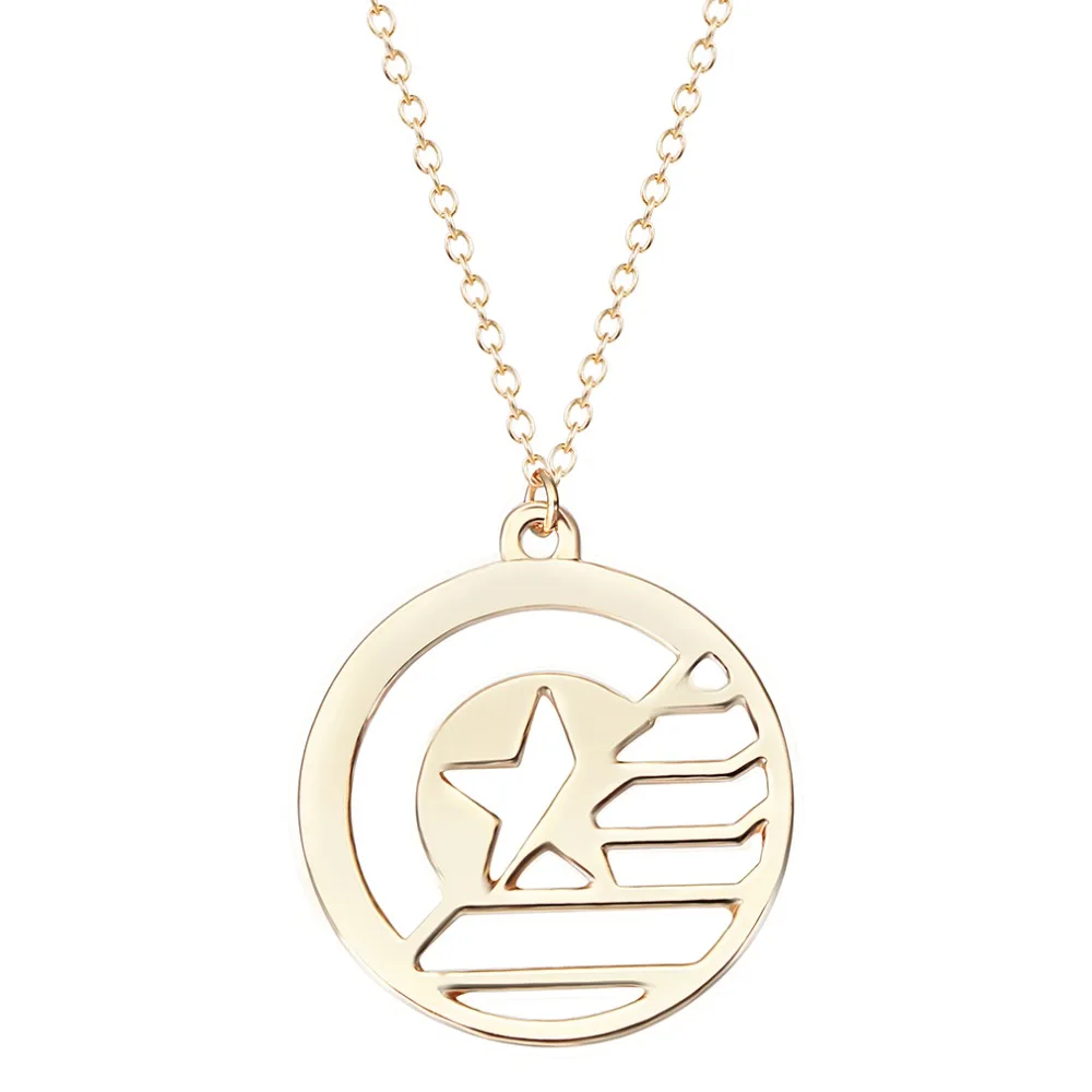 

Ожерелье QIAMNI круглой формы с вырезами и звездами, модные ювелирные изделия из фильма для женщин и мужчин, ожерелье с кулоном