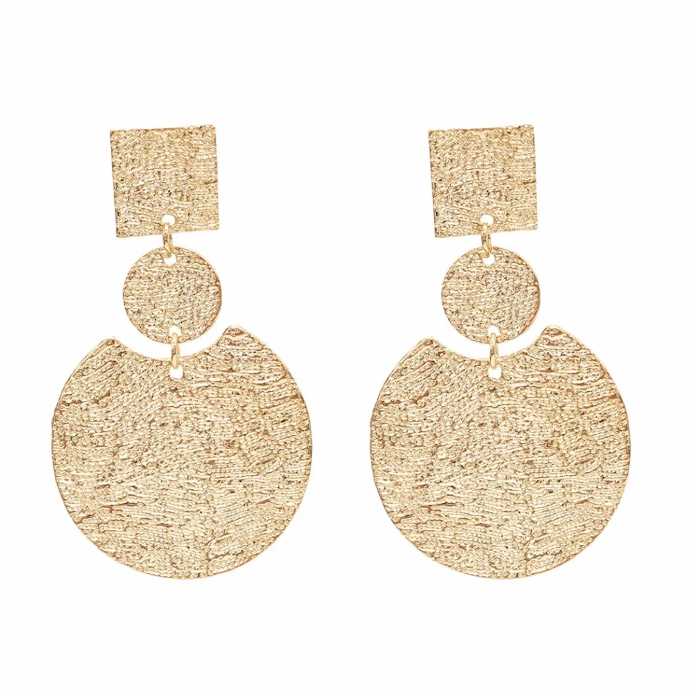 Панк богемные геометрические большие круглые серьги длинные Винтажные