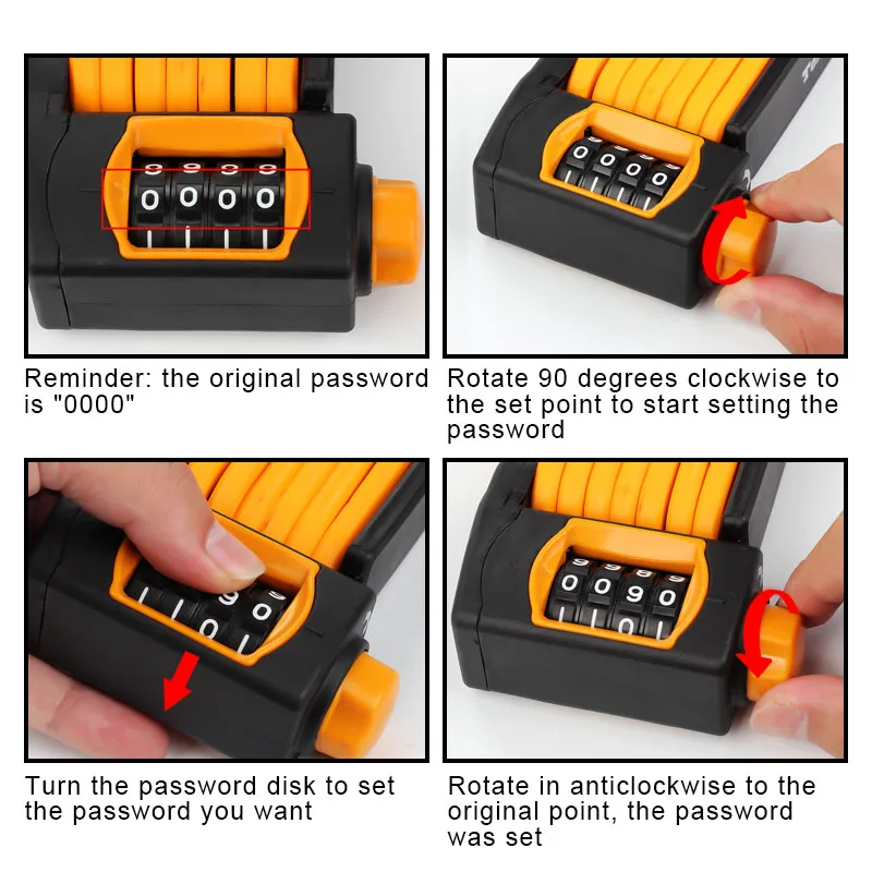 

BIKEIN Pro Cycling Anti-theft Mountain Bike Foldable Lock For Bicycle Motorcycle Steel Password Lock MTB Lock Bicycle Accessory