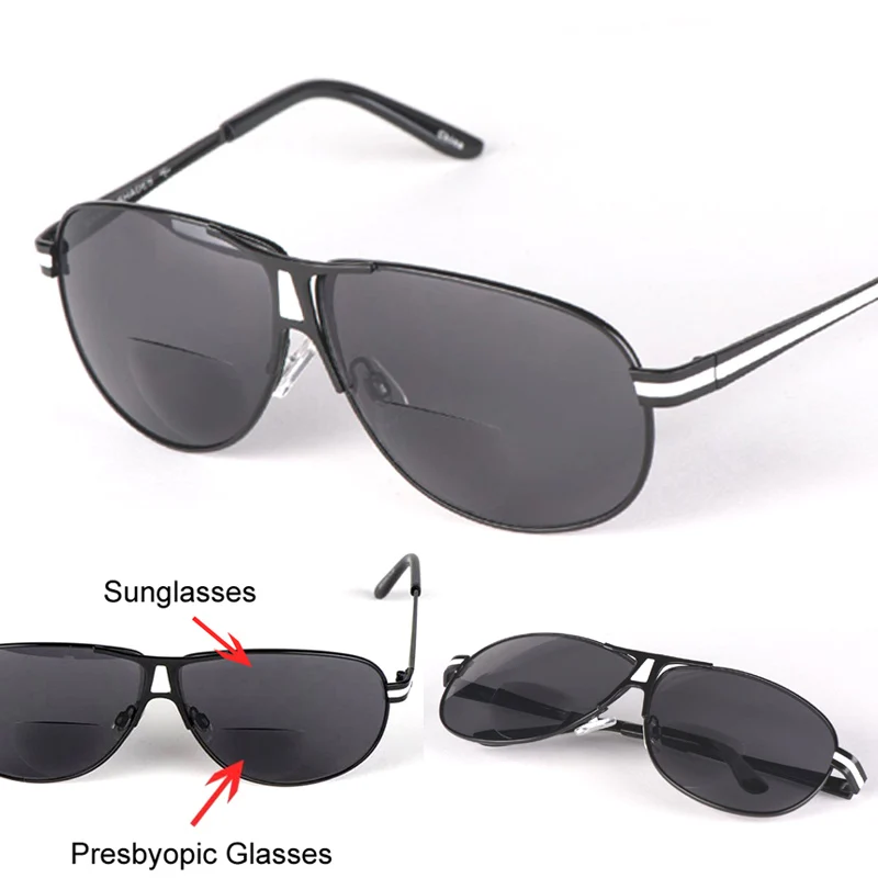Солнцезащитные очки Pilot для чтения с бифокальными линзами солнцезащитные мужчин