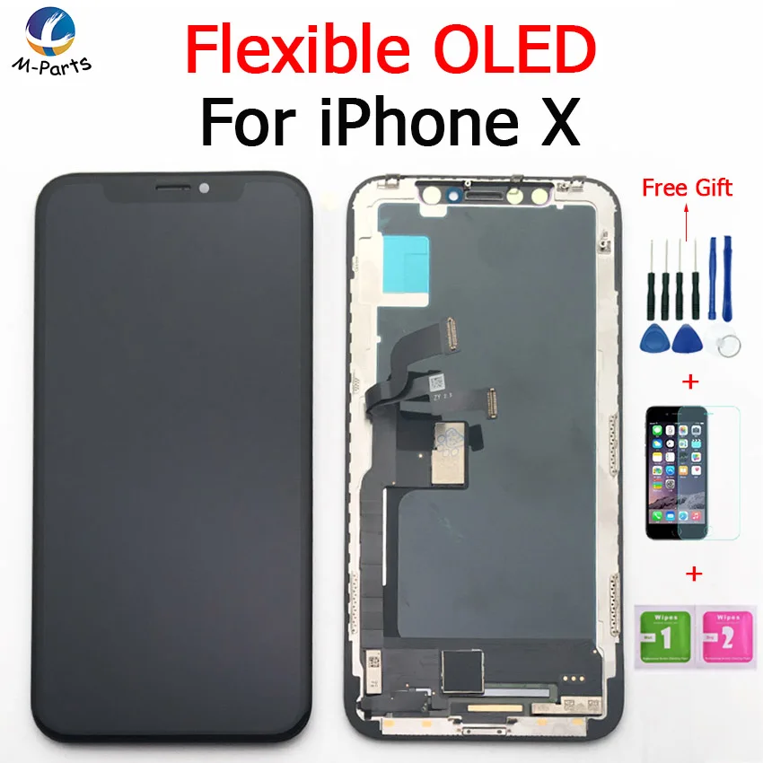 OLED для iPhone X сенсорный экран дигитайзер гибкий в сборе Замена + 3D Touch