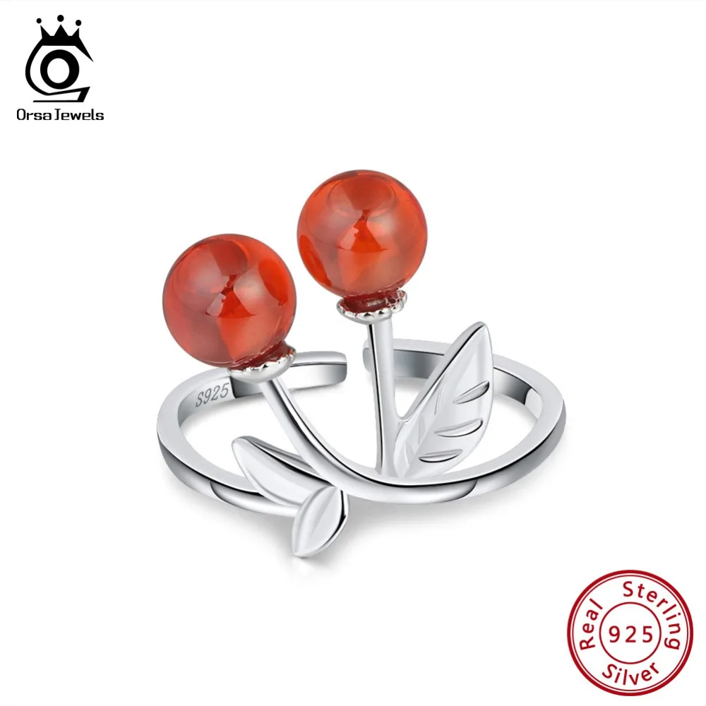 ORSA JEWELS женское кольцо с красным гранатом регулируемое ювелирное серебряное в
