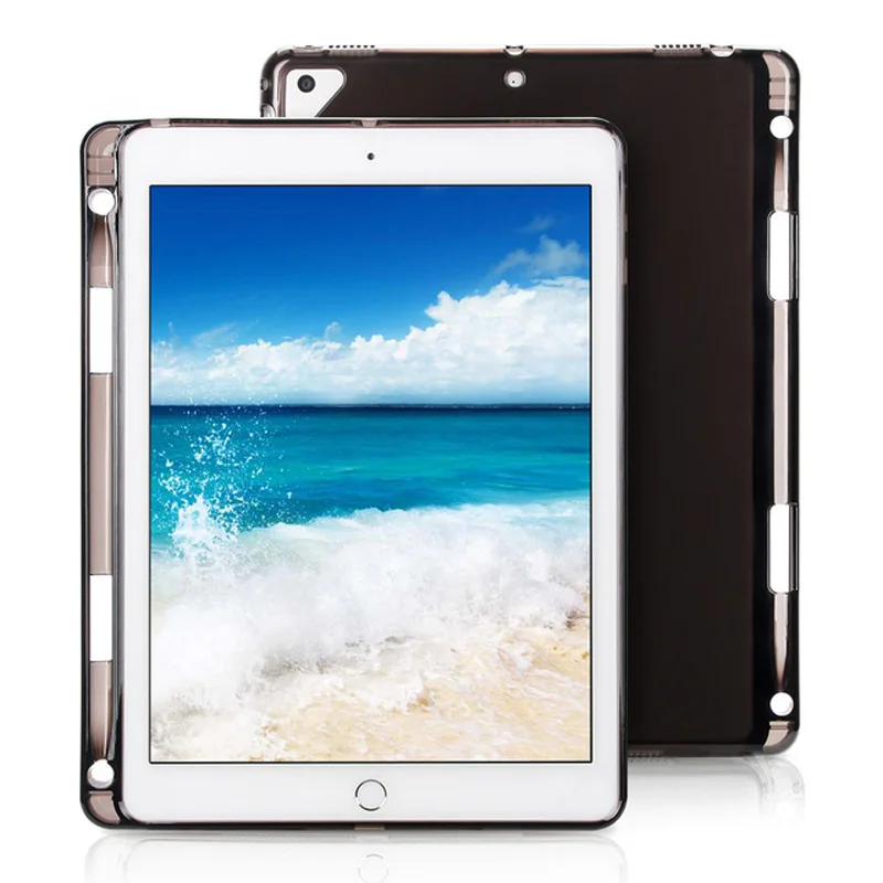 Black Прозрачный чехол для iPad 9,7 /Pro 9,7 резиновый Прозрачный чехол для планшета Мягкий силиконовый чехол для iPad 5/6/Air 2 - Цвет: Black