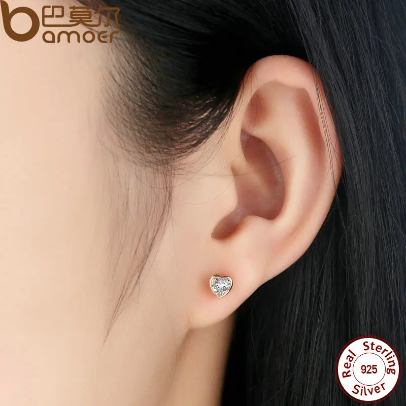 Женские серьги гвоздики из серебра с фианитом PAS452|earring holder|earrings titaniumearrings cristal |