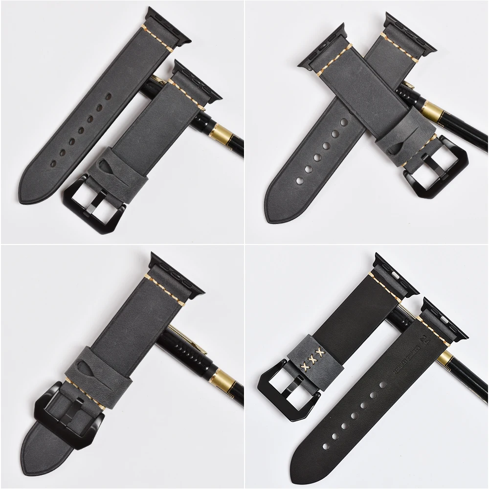 Ремешок для Apple watch BEAFIRY 38 мм 42 из натуральной телячьей кожи Crazy Horse iwatch 40 44