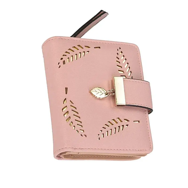 2018 женский кошелек длинный золотой полый мешочек с листьями сумочка для монет