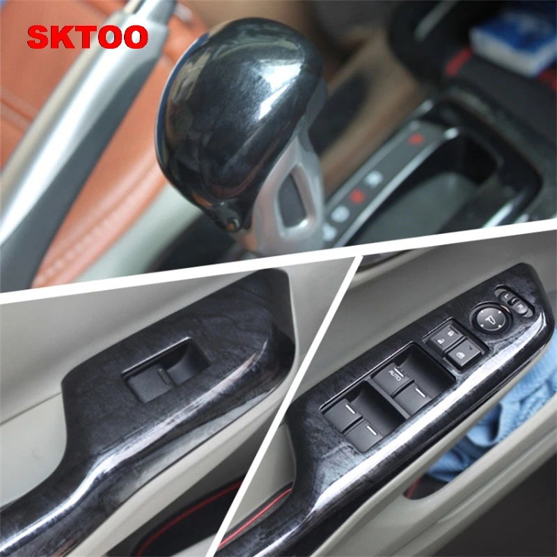 

SKTOO For Honda Civic 9th carbon fiber interior trim adapted For Civic 8th electric Windows protection stickers The modified